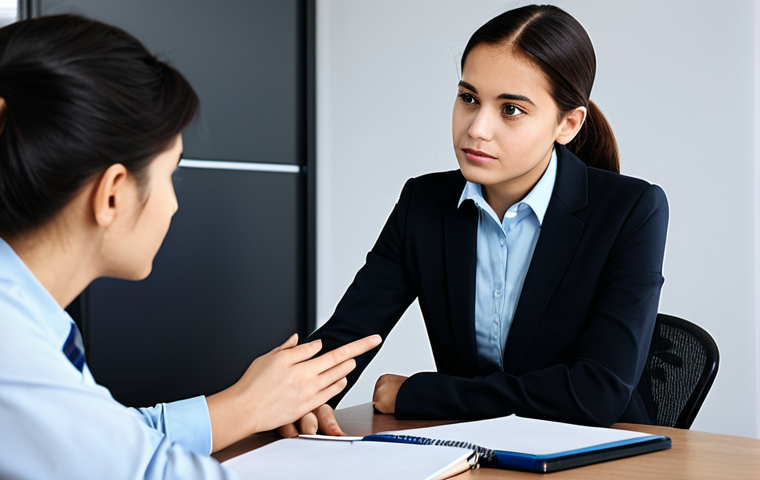 **

A qualified career counselor, fully clothed in professional attire, advising a young student in a modern office setting. The student is listening attentively.  The scene emphasizes guidance and support.  Safe for work, appropriate content, perfect anatomy, correct proportions, well-formed hands, proper finger count, natural body proportions, professional, modest, family-friendly.

**