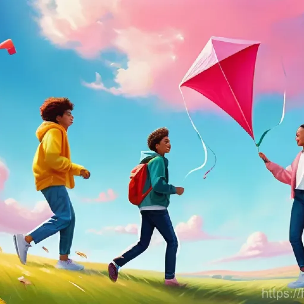 직업상담사로 시작하는 사이드잡 - A whimsical digital painting of a diverse group of teenagers, all respectfully dressed in stylish, m...