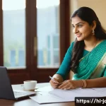 Home 17 직업상담사와 여성 취업 지원 - **Prompt for Career Counselor's Magic:**
"A young Indian woman, approximately 25-30 years old, w...