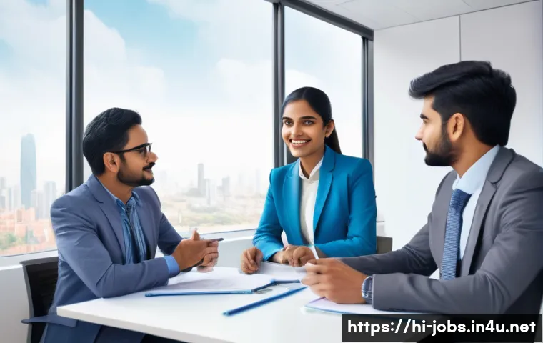 직업상담사 실무 중심 교육과정 - A professional career counselor in a modern office setting, engaging attentively with a diverse grou...