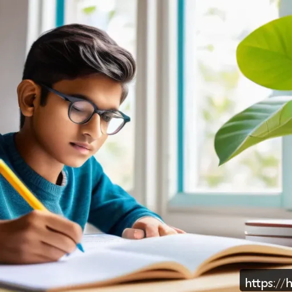직업상담사 필기시험 준비 노하우 - A focused Indian student studying at a desk with neatly organized textbooks and notes in Devanagari ...