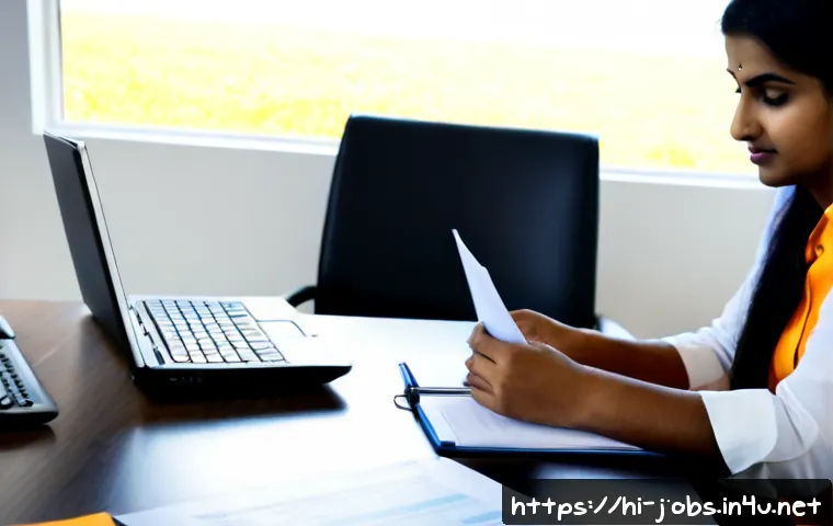 직업상담사의 하루 일과 - Photorealistic career counselor beginning a workday in a bright modern Indian employment guidance of...